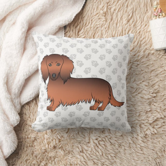 Dackel Cartoon Dog & Paws Kissen (Decke)