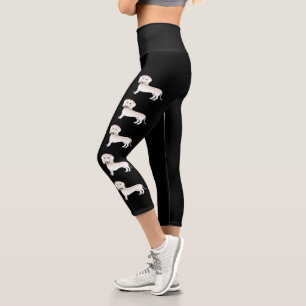 Dackel Cartoon Dogs Capri Leggings