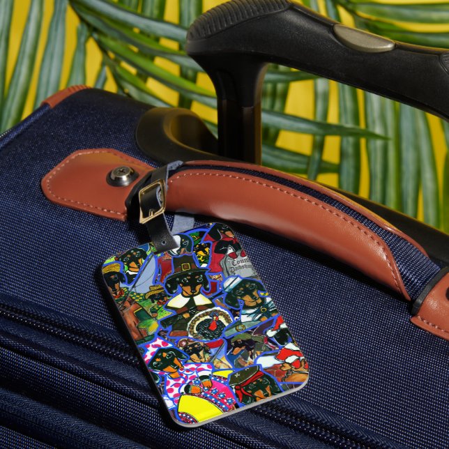 Dackel Cartoon Gepäckanhänger (Vorderseite Insitu 1)