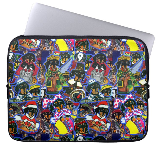 Dackel Cartoon Laptopschutzhülle (Vorderseite)