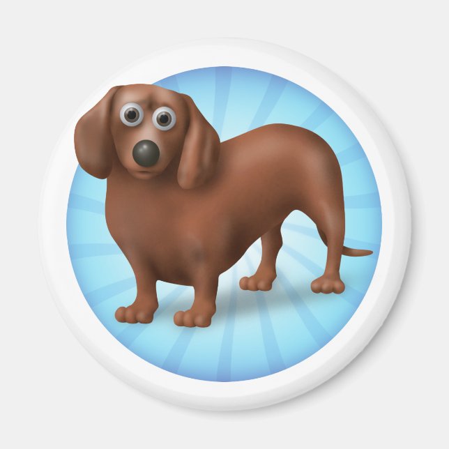 Dackel Cartoon Magnet (Vorne)