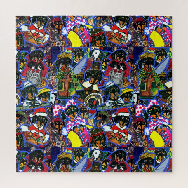 Dackel Cartoon Puzzle (Vertikal)