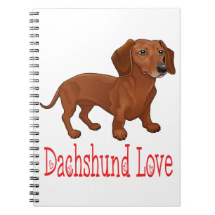 Dackel Cartoon Welpen Hund Liebe Notizblock