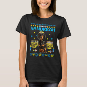 Dackel Chanukah jüdisch Ugly Hanukkah Pajamas Ch T-Shirt