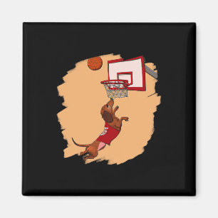 Dackel Chiweenie Dackel Hund Basketball spielen Magnet