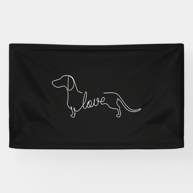 Dackel Chiweenie Dackel Hund Liebe Kunst, Dichtung Banner (Horizontal)