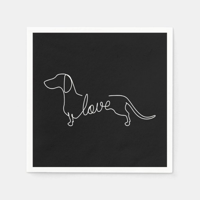 Dackel Chiweenie Dackel Hund Liebe Kunst, Dichtung Serviette (Vorderseite)