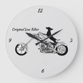 Dackel Chopper Motorradfahreruhr Große Wanduhr