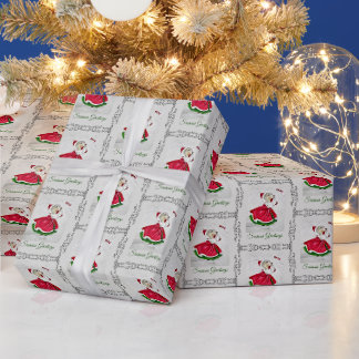Dackel Christmas Caroler Geschenkpapier
