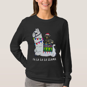 Dackel Christmas Fa La Llama T-Shirt