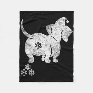 Dackel Christmas Weiner Dog Christmas Pajamas F Fleecedecke
