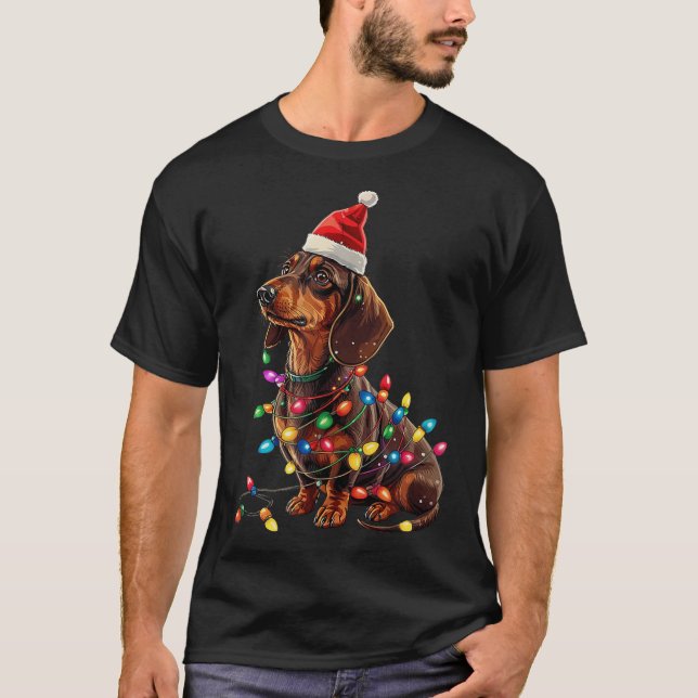 Dackel Christmas Weiner Dog Xmas Pajamas Niedlich  T-Shirt (Vorderseite)