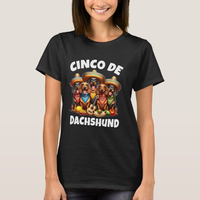 Dackel Cinco De Dackel Cinco De Mayo T-Shirt (Vorderseite)
