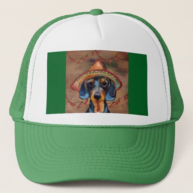 Dackel Cinco de Mayo Truckerkappe (Vorderseite)