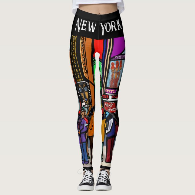 Dackel City - NEW YORK Leggings (Vorderseite)