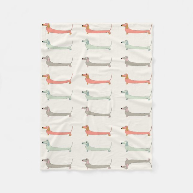 Dackel Cosy Throw Fleecedecke (Vorderseite)