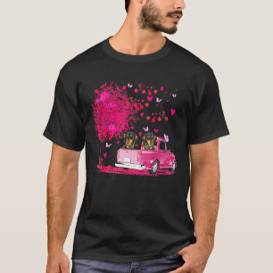 Dackel Couple Truck Happy Valentines Day T-Shirt