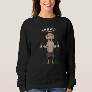 Dackel Creme Muskeltraining Sweatshirt
