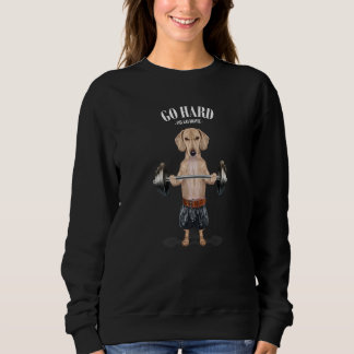 Dackel Creme Muskeltraining Sweatshirt