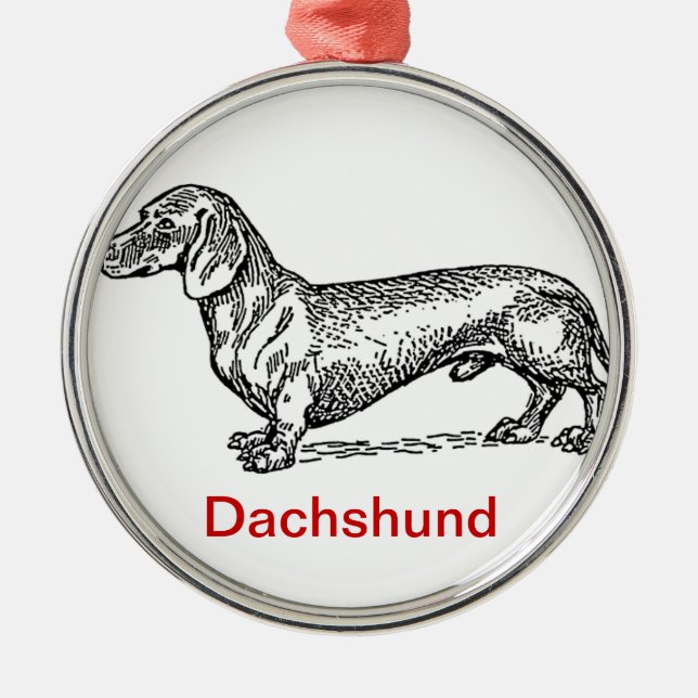 Dackel-Dachshund-Weihnachtsverzierung Silbernes Ornament (Vorne)