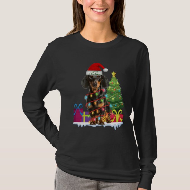 Dackel Dackel Dackel Dog Ugly Christmas Teckels T-Shirt (Vorderseite)