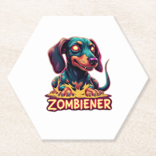 Dackel Dackel Dackel Wurst Zombie Dog Hallowee Untersetzer