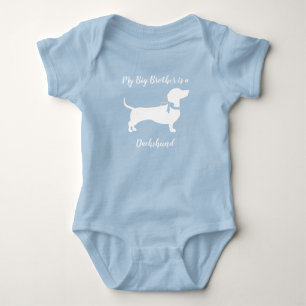 Dackel Dackel Dog Baby Dusche Blue Boy Baby Strampler