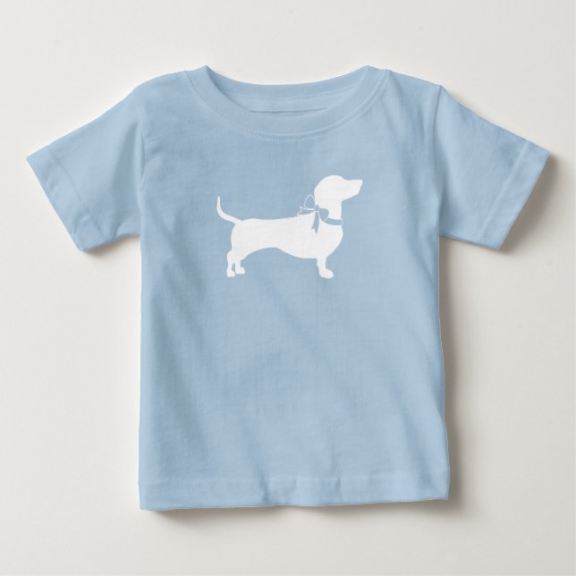 Dackel Dackel Dog Baby Dusche Blue Boy T-shirt (Vorderseite)