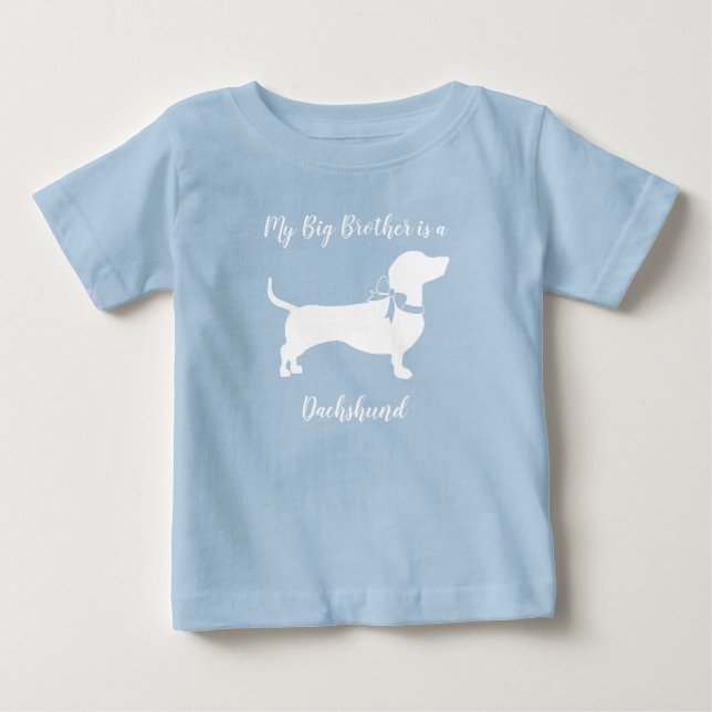 Dackel Dackel Dog Baby Dusche Blue Boy T-shirt (Vorderseite)
