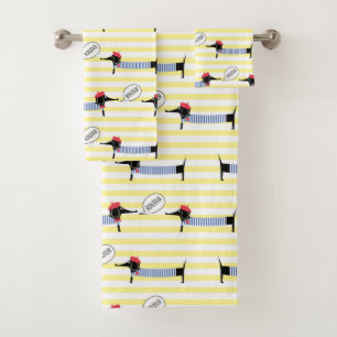 Dackel Dackel Dog Bonjour Badhandtuch Set