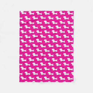 Dackel Dackel Dose Blanket Hot Pink Fleecedecke
