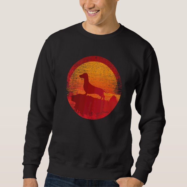 Dackel Dackel Doxen Dog Retro Sunset Sweatshirt (Vorderseite)