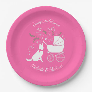 Dackel Dackel Hund Kinderdusche Pink Girl Pappteller