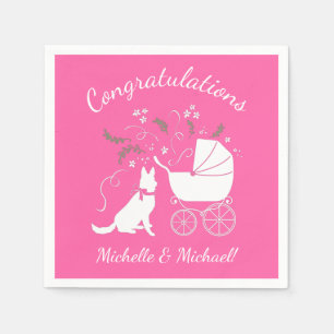 Dackel Dackel Hund Kinderdusche Pink Girl Serviette