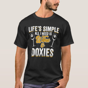 Dackel Dackel Hund Lover Funny Dog Wein Sprichwort T-Shirt