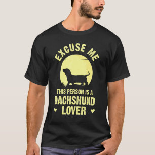 Dackel Dackel Hund Niedliches Thema mit Mond Silho T-Shirt