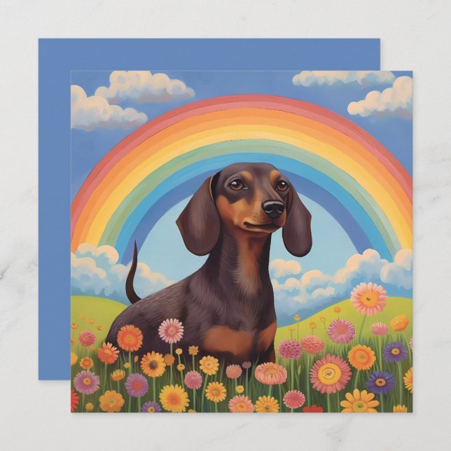 Dackel Dackel Hund Rainbow Bridge Individuelle Nam (Vorne/Hinten)
