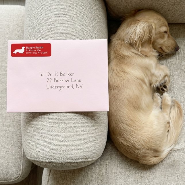 Dackel Dackel Hund | Red Return Address Label (Dachshund Wiener Dog | Red Return Address Label)