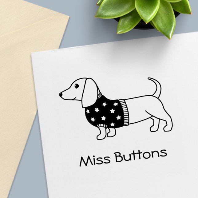 Dackel Dackel Hund Star Sweater Individuelle Name Permastempel (Von Creator hochgeladen)