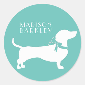 Dackel Dackel Hund Welpe Klassischer Rundsticker Runder Aufkleber