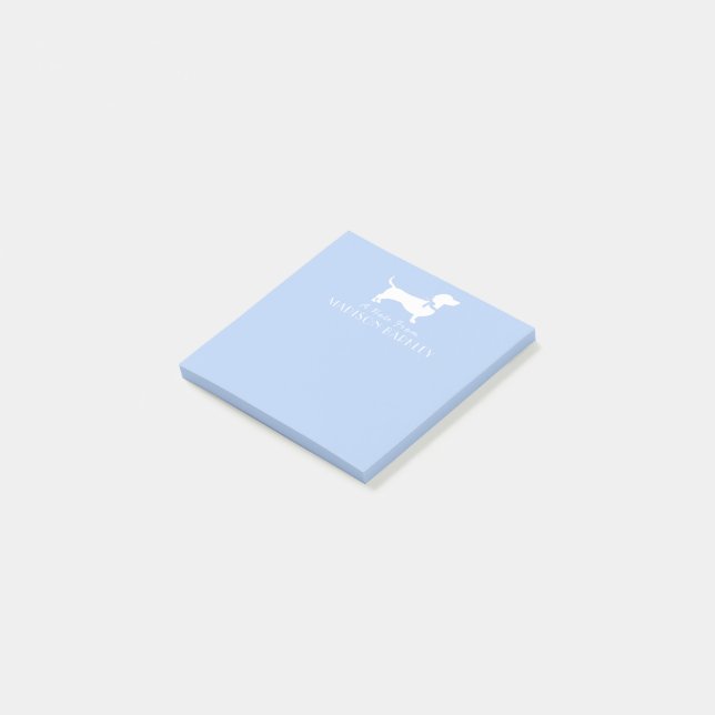 Dackel Dackel Hund Welpe Post-it Klebezettel (angewinkelt)