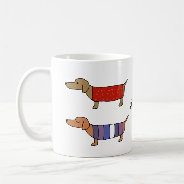 Dackel Dackel Hunde Hunde Hund Liebhaber Individue Kaffeetasse (Links)