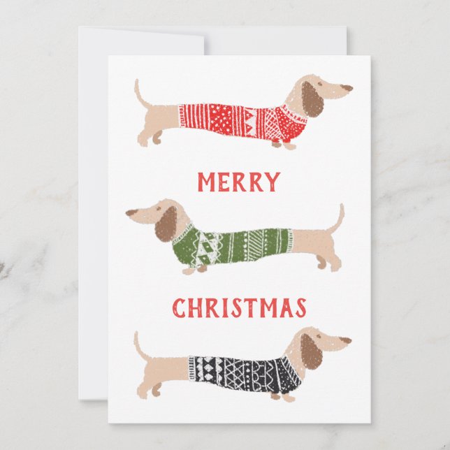 Dackel Dackel Hunde Weihnachten (Vorderseite)