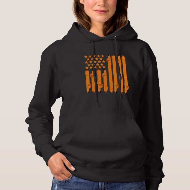 Dackel Dackel Hundeflag Hoodie (Vorderseite)