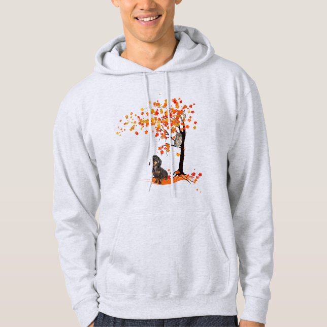 Dackel Dackel im Herbst und Herbst Hoodie (Vorderseite)
