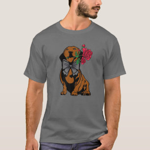 Dackel Dackel Mama Vater mit Rose Blume A Dachshu T-Shirt