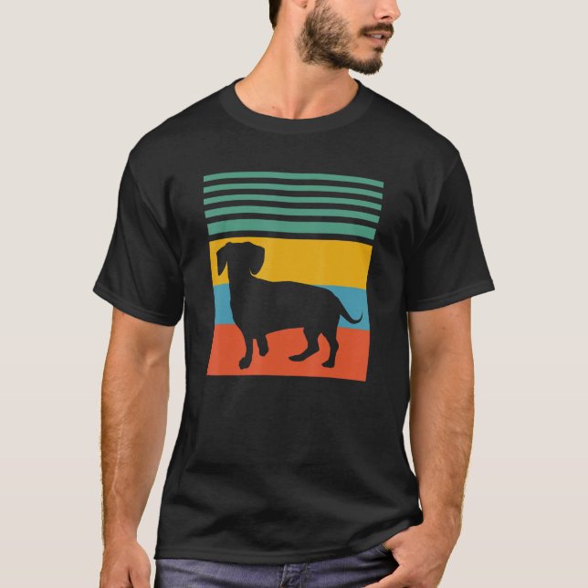 Dackel Dackel Retro-Design T-Shirt (Vorderseite)