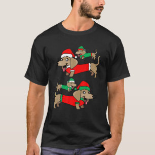 Dackel Dackel Santa Funny Cooler Hund Weihnachten T-Shirt