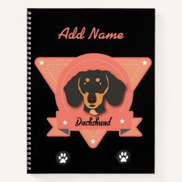 Dackel - Dackel Welpen Hund - Rosa und Schwarz Notizbuch