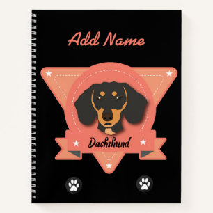 Dackel - Dackel Welpen Hund - Rosa und Schwarz Notizbuch
